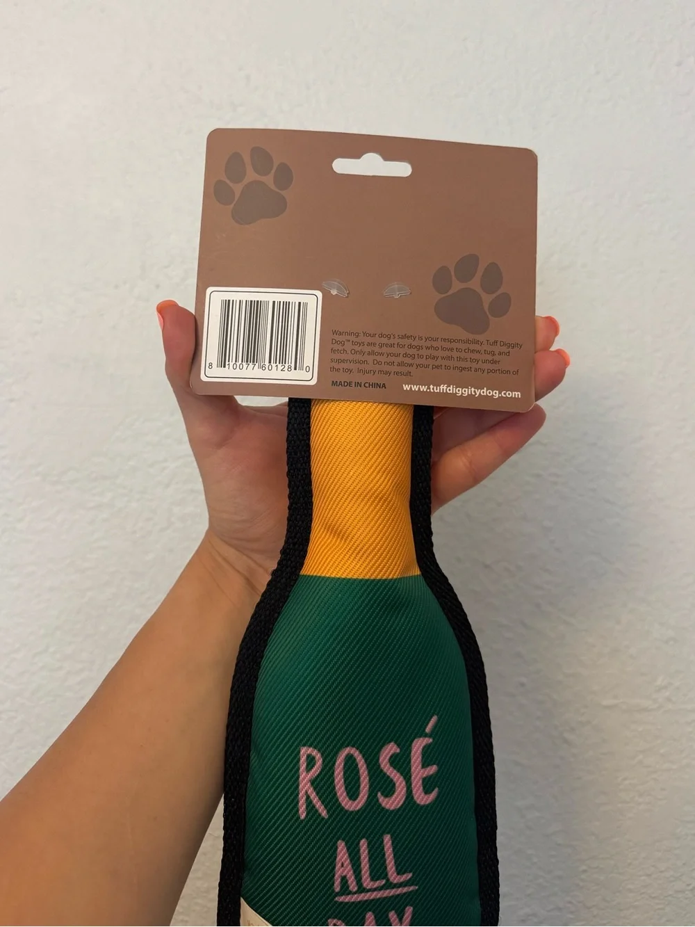 Haute Diggity Dog “Woof Clicquot Rosé” Champagne Dog Toy